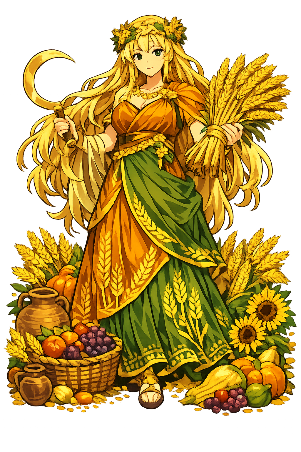 Dēmētēr — Goddess of the Harvest, crowned with golden wheat
