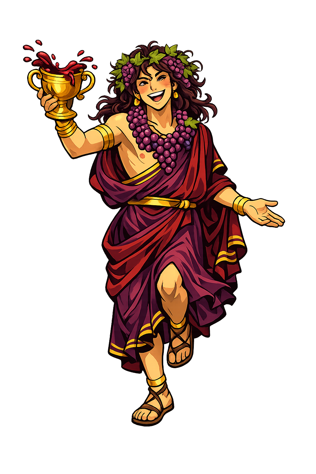 Diónysos - God of Wine, crowned with grape vines