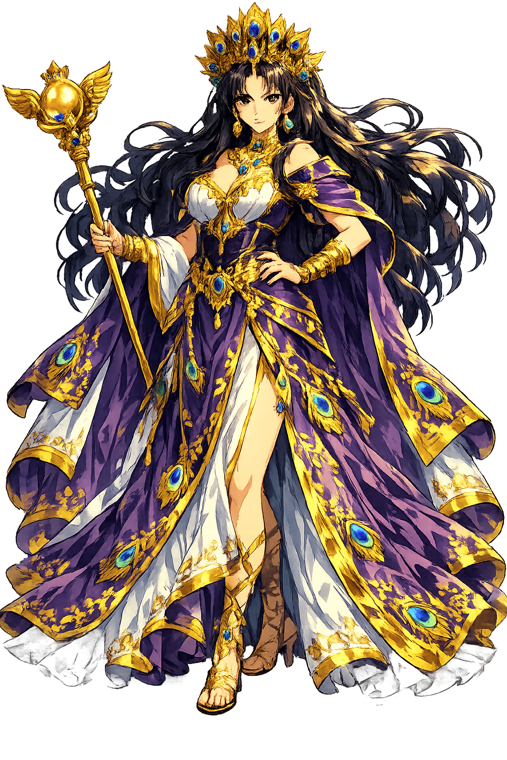 Hēra — Queen of the Gods, crowned in peacock feathers